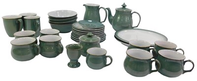 Lot 134 - A group of Denby green glaze stoneware, to...