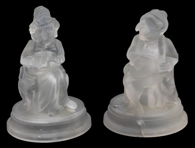 Lot 135 - A pair of Victorian pressed glass figures...
