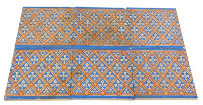 Lot 137 - Six Minton Hollins and Co encaustic tiles,...