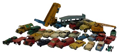Lot 144 - Dinky and other diecast vehicles, playworn,...