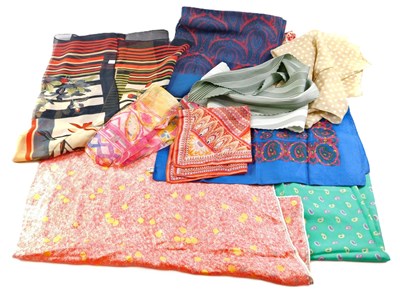 Lot 108 - A collection of silk headscarves, unbranded,...