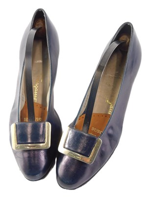 Lot 121 - A pair of Christian Ferragamo ladies blue...