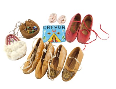 Lot 139 - A collection of Eastern leather shoes,...