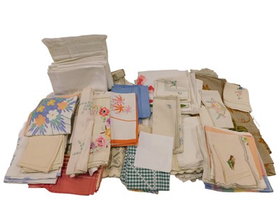 Lot 148 - A collection of material, tablecloths, partial...