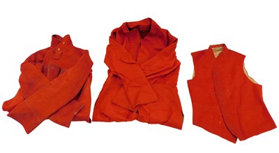 Lot 149 - Three late 19th/early 20thC red cotton...