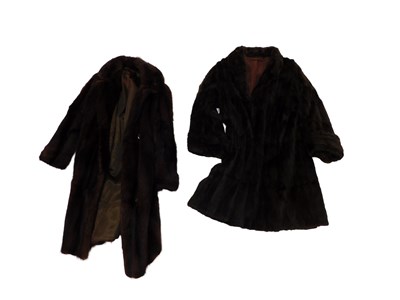 Lot 161 - Two brown mink full length fur coats. (2, AF)