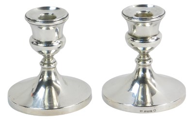 Lot 57 - A pair of Elizabeth II squat silver...