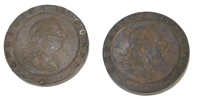Lot 273 - Two George III cartwheel pennies, dated 1797.