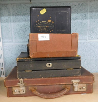 Lot 2026 - Various cases, comprising a black lacquer...