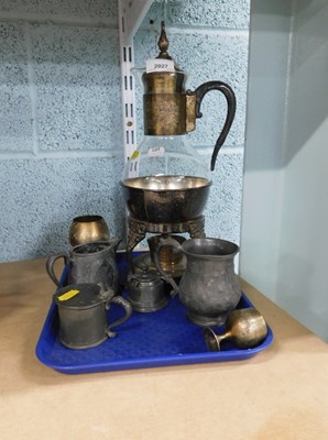 Lot 2027 - A silver plated and glass coffee or tea carafe,...