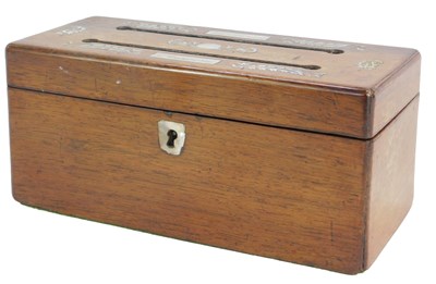 Lot 299 - A Victorian rosewood letter box, the top...