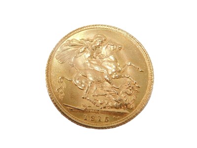 Lot 21 - A George V full gold sovereign dated 1915.