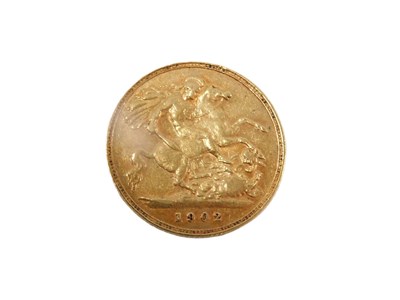 Lot 22 - An Edward VII half gold sovereign dated 1902.