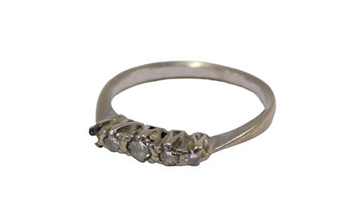 Lot 57 - A diamond five stone dress ring, set with five...