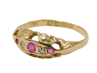 Lot 59 - An Edwardian 18ct gold ruby and diamond gypsy...