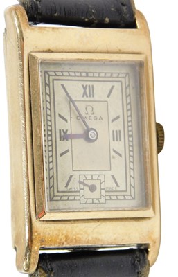 Lot 60 - An Omega 9ct gold cased wristwatch, the...