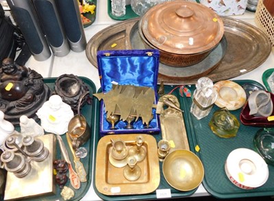 Lot 2029 - Glassware, metalware, including brass, copper,...