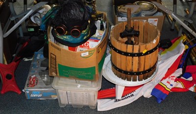Lot 2063 - Miscellaneous items, including maps, hats, a...