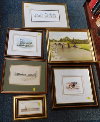 Lot 2066 - Pictures and prints, to include an oil on...