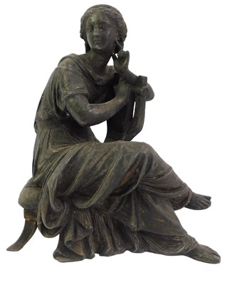 Lot 472 - A 19thC spelter figure modelled as The Muse...