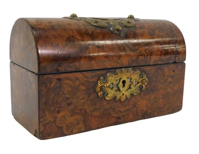 Lot 473 - A Victorian burr walnut domed casket, the lid...