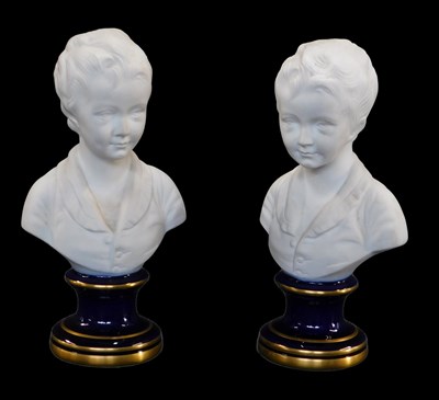 Lot 479 - A pair of Meissner Limoges bisque porcelain...