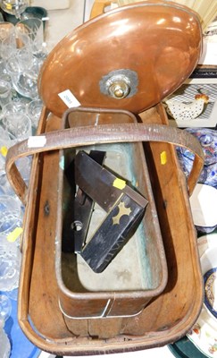 Lot 2085 - A Sussex trug, together with a copper coach...