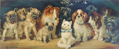 Lot 513 - After Louis Wain. Under the Mistletoe,...