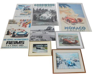 Lot 500 - A group of motor racing related posters,...