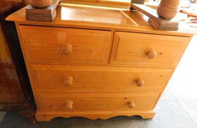 Lot 1004 - A pine chest of two short over two long...