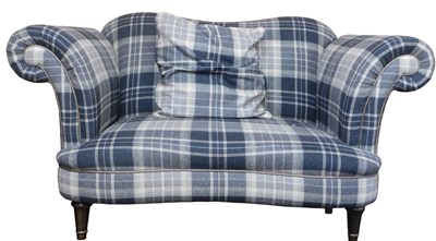 Lot 518 - A DFS tartan upholstered cuddle sofa, raised...