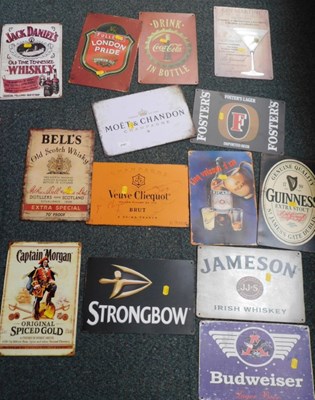 Lot 2107 - Fourteen metal advertising plates, for various...