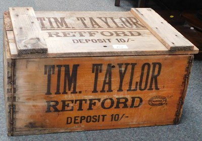Lot 2131 - A wooden crate for Tim Taylor Retford.