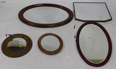 Lot 2134 - Five mirrors, differing designs.
