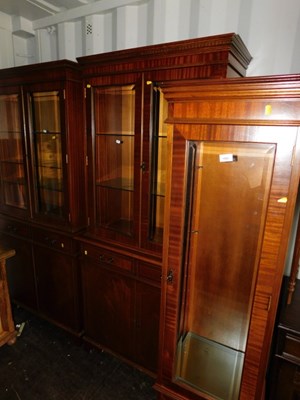 Lot 1069 - Two similar mahogany and line inlaid display...