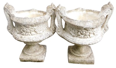Lot 532 - A pair of composition stone twin handled...