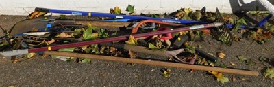 Lot 1117 - Various garden tools, to include spades, hoes,...