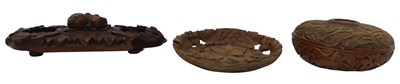 Lot 540 - A group of carved wooden items, comprising a...