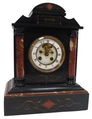 Lot 541 - A Victorian black slate and rosso levantor...