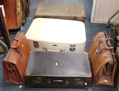 Lot 2121 - Various vintage suitcases. (under table)