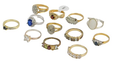 Lot 242 - A group of assorted costume jewellery rings,...