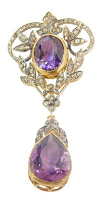 Lot 26 - An Art Deco style amethyst and diamond ...