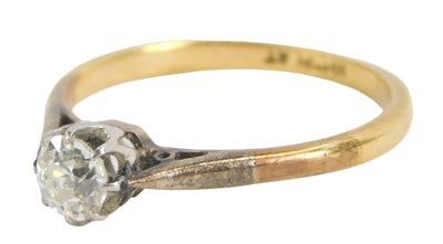 Lot 228 - A diamond solitaire ring, set with an old cut...