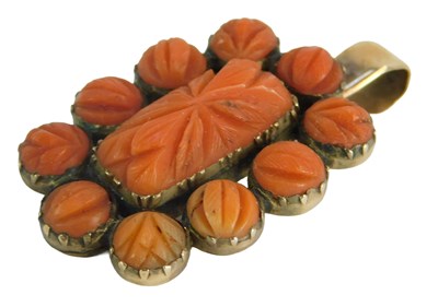 Lot 233 - A Victorian coral memorial pendant, converted...