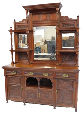 Lot 326 - A late 19thC mahogany mirrorback sideboard,...