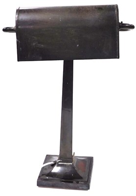 Lot 857 - An early 20thC  copper angular desk lamp, on a...