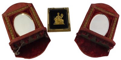 Lot 557 - Two late 19thC/early 20thC red velvet...