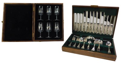 Lot 594 - A Kings pattern canteen of cutlery, contained...
