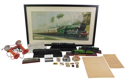 Lot 598 - Railway-related items, including a pair of air...
