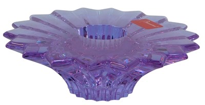 Lot 599 - A Baccarat purple glass votive candle holder,...
